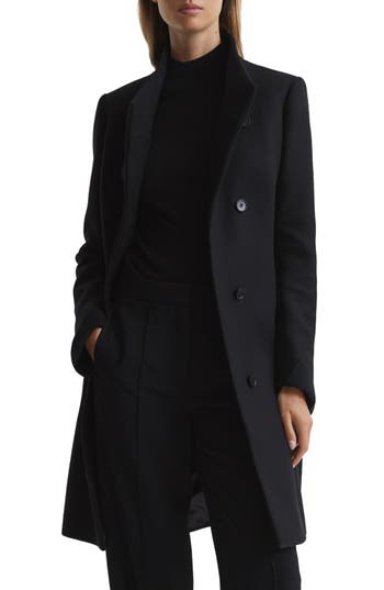 Reiss Mia Wool Blend Coat In Black