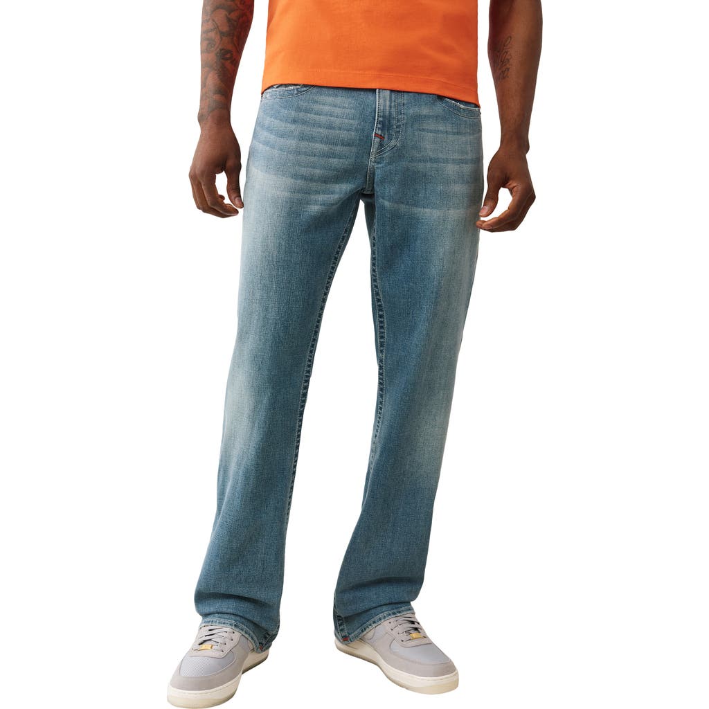 True Religion Billy Flap Relaxed Bootcut Jeans In Blue