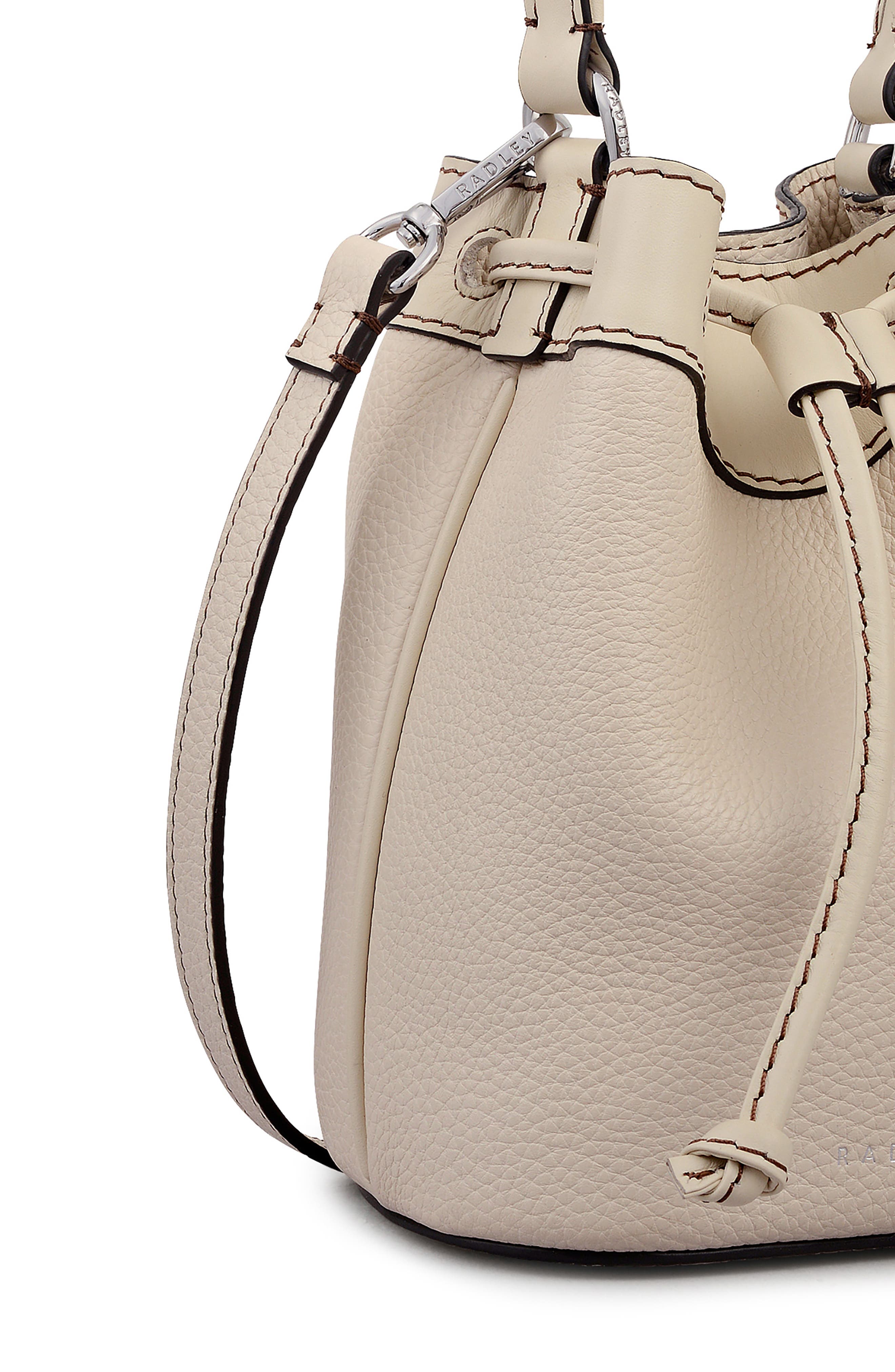 Albany Avenue Mini Drawstring Leather Crossbody Bag, Alternate, color, SALT