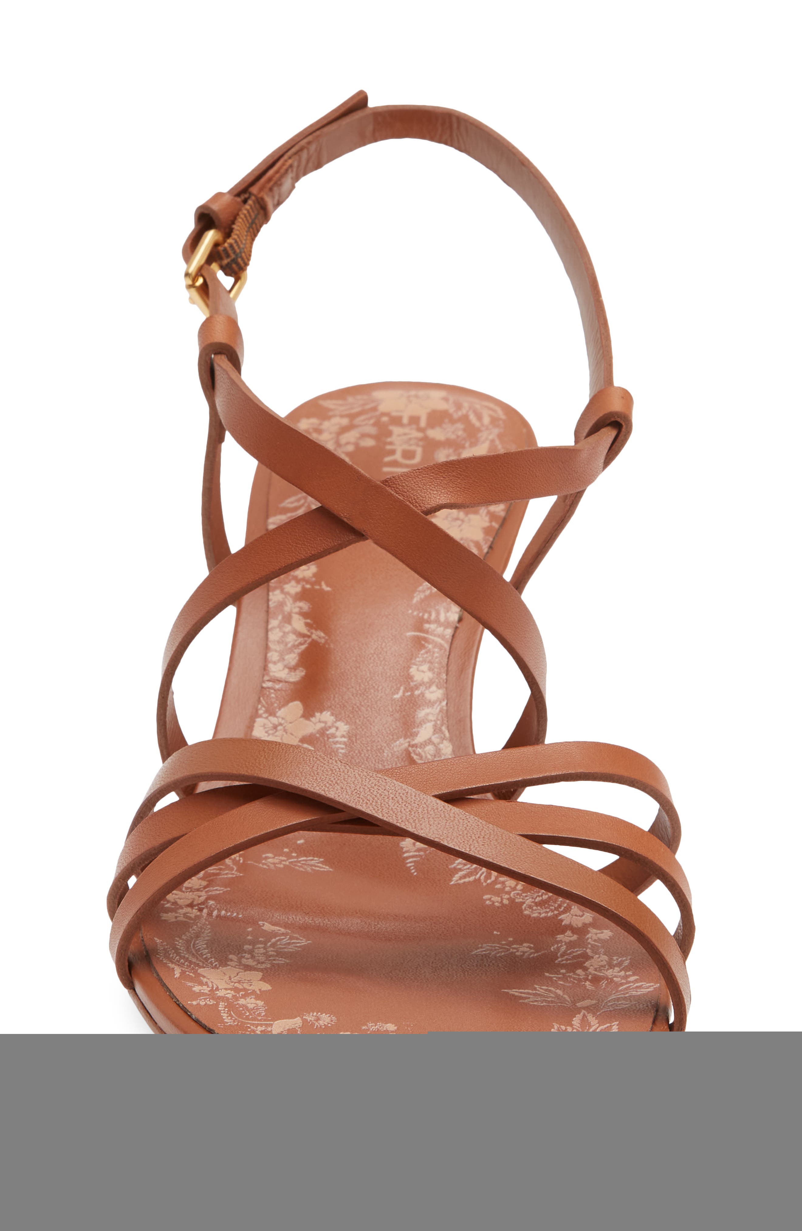 FARM Rio Spring Kitten Heel Leather Sandal, Alternate, color, Cuoio