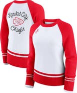 WEAR by Erin Andrews Women's WEAR by Erin Andrews White/Red Kansas City Chiefs Colorblock Raglan Sweater