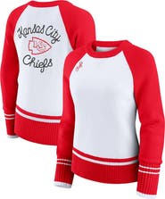 WEAR by Erin Andrews Women's WEAR by Erin Andrews White/Red Kansas City Chiefs Colorblock Raglan Sweater