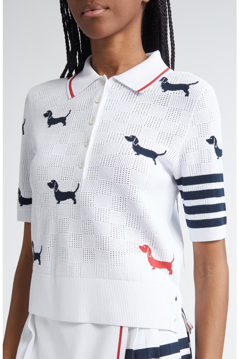 4-Bar Hector Intarsia Pointelle Sweater, Alternate, color, WHITE