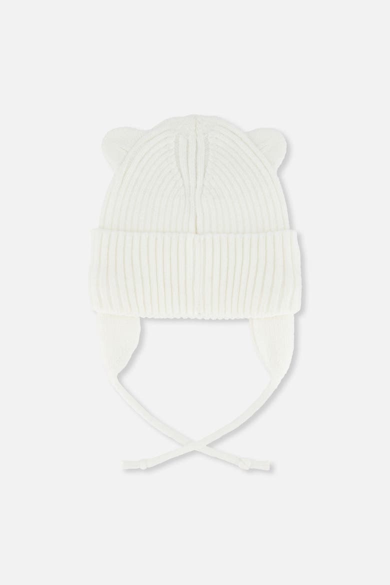 Knit Bear Ears Tie Strings Hat, Alternate, color, Off-White