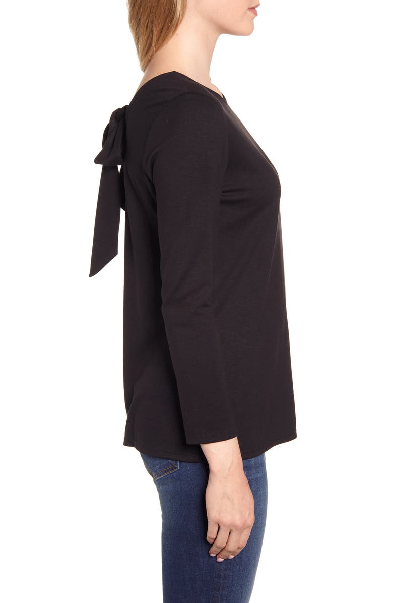 GIBSONLOOK Gibson Baby Ponte Bow Back Long Sleeve Top, Alternate, color, 