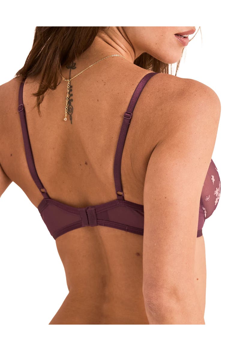 Clementin Unlined Plunge Bra, Alternate, color, Dark purple
