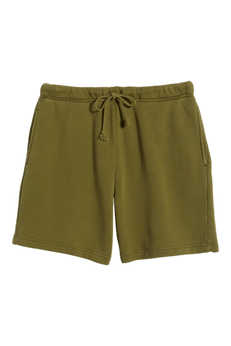 Core Organic Cotton Brushed Terry Sweat Shorts, Alternate, color, VINTAGE OLIVE
