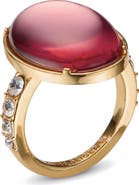 Kurt Geiger London Oval Cabochon & Crystal Cocktail Ring