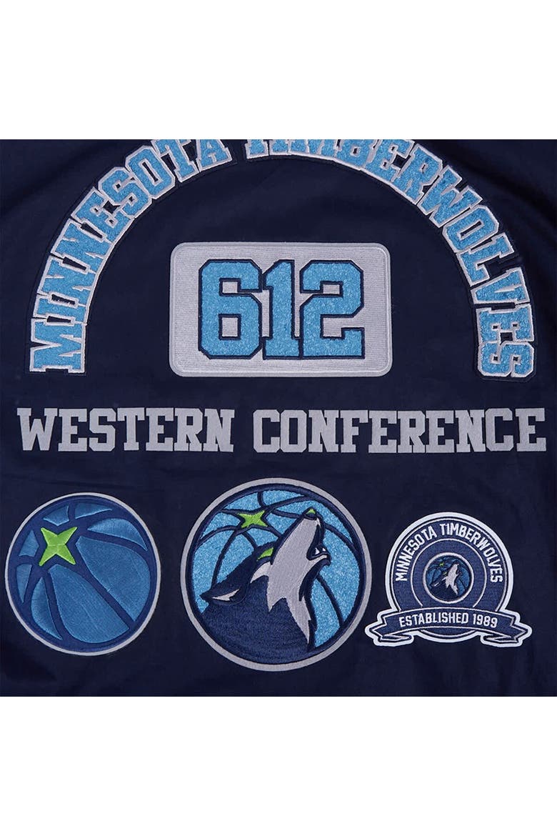 Men's Pro Standard Navy Minnesota Timberwolves Area Code Twill Full-Zip Jacket, Alternate, color, Navy