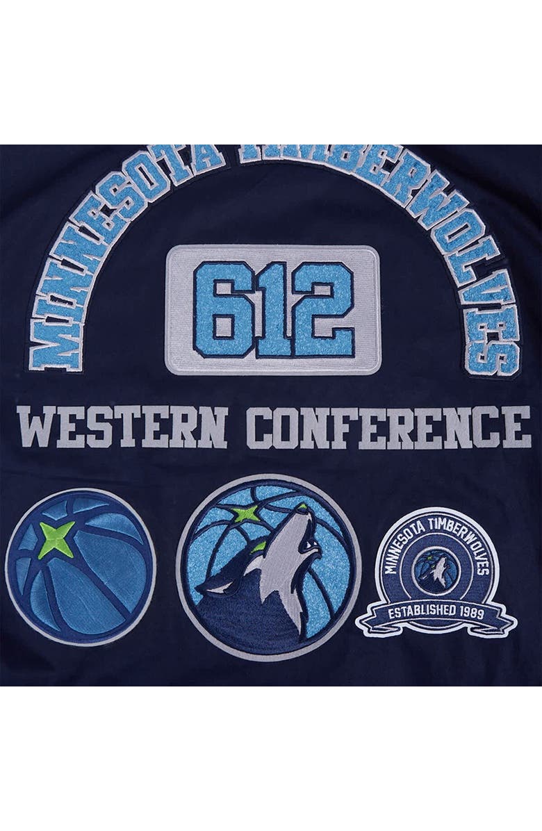 PRO STANDARD Men's Pro Standard Navy Minnesota Timberwolves Area Code Twill Full-Zip Jacket, Alternate, color, Navy