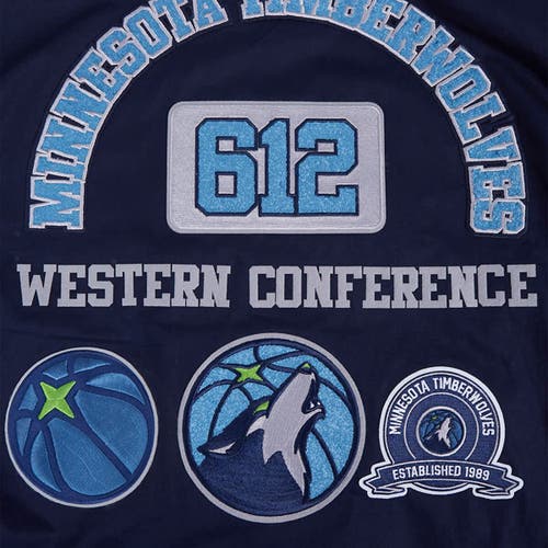 Pro Standard Navy Minnesota Timberwolves Area Code Twill Full-zip Jacket