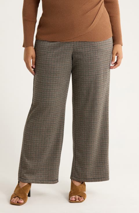 Double Knit Wide Leg Pants (Plus)