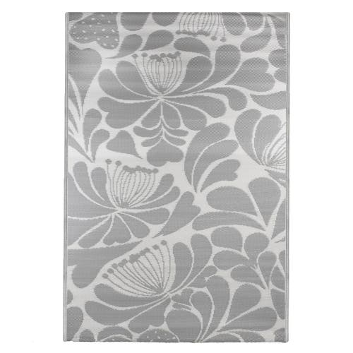 Northlight 4x6ft Floral Rectangular Outdoor Area Rug In Gray