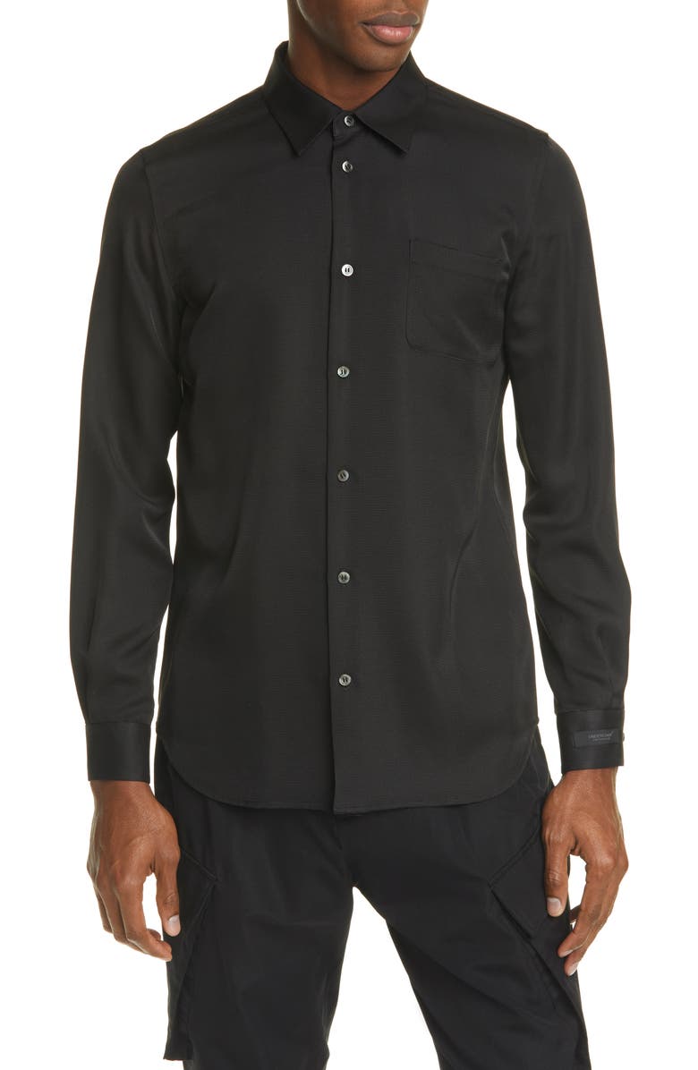 Undercover Dylan Thomas Quote Silk Shirt, Main, color,