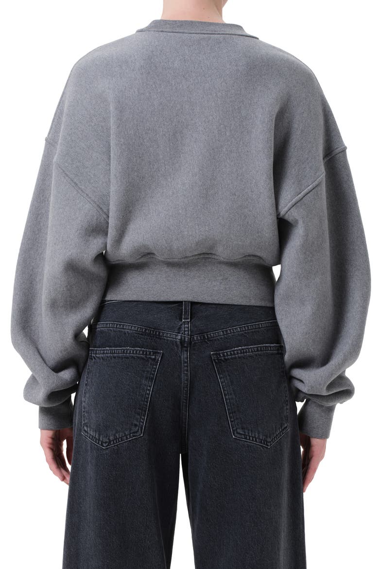 Kit Cotton Fleece Crop Sweatshirt, Alternate, color, GREY HEATHER GREY