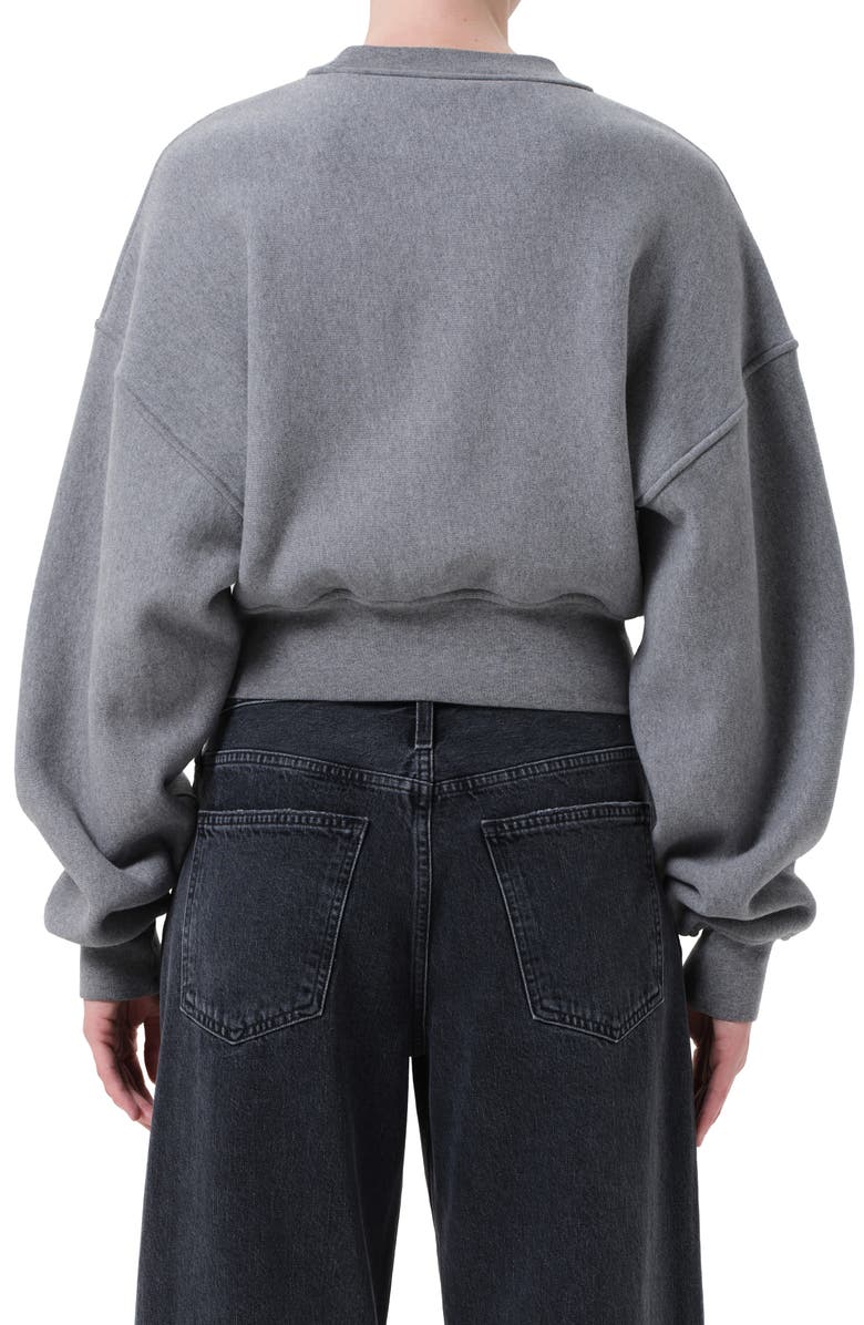 AGOLDE Kit Cotton Fleece Crop Sweatshirt, Alternate, color, Grey Heather Grey