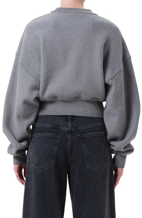 Agolde Kit Cotton Fleece Crop Sweatshirt In Gray