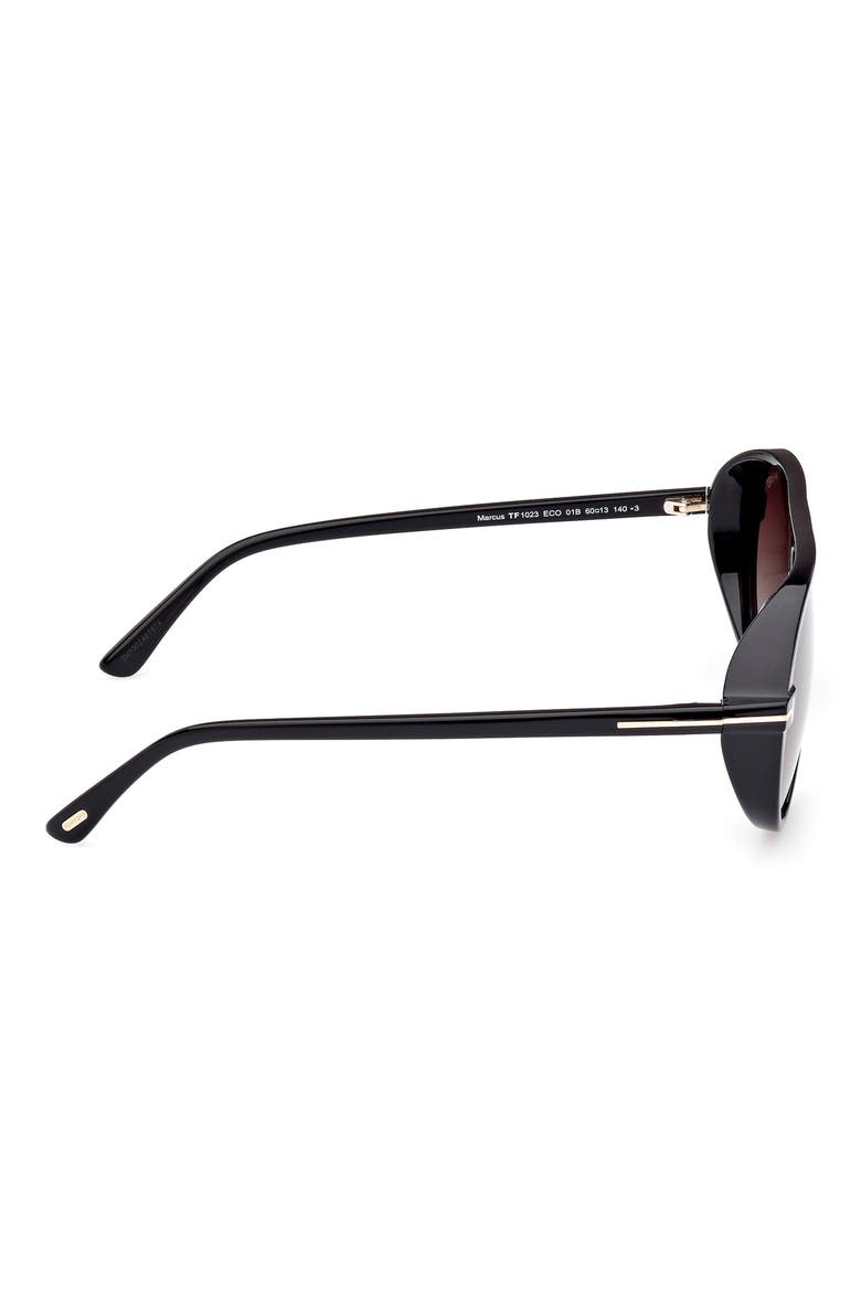 Marcus 60mm Gradient Pilot Sunglasses, Alternate, color, SBLK/SMKG