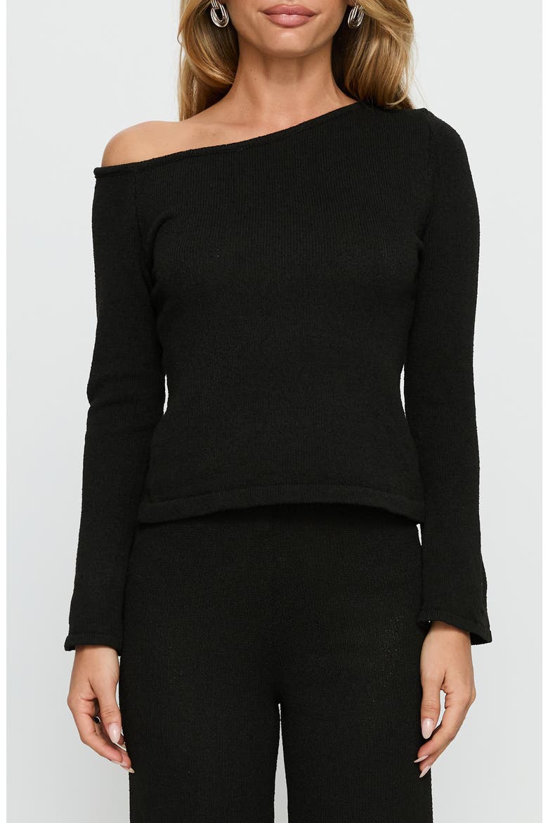 Jaede Off the Shoulder Sweater, Main, color, BLACK