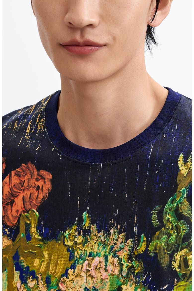 Floral Graphic T-Shirt, Alternate, color, DARK BLUE