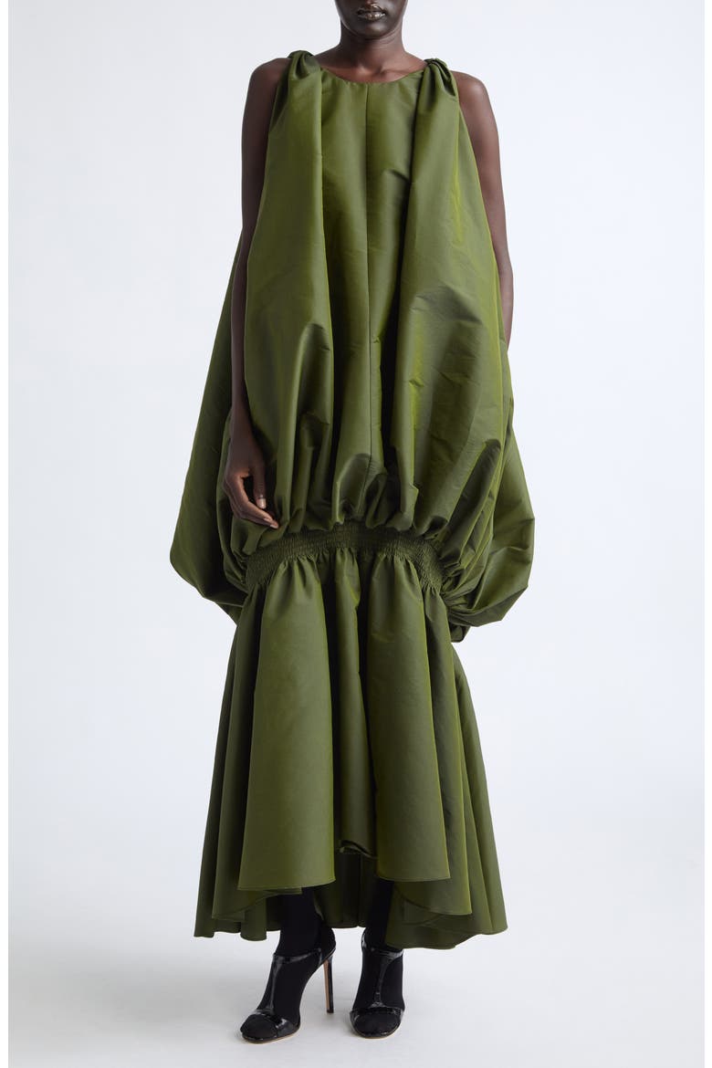 Silk Jellyfish Gown, Main, color, CALLALOO