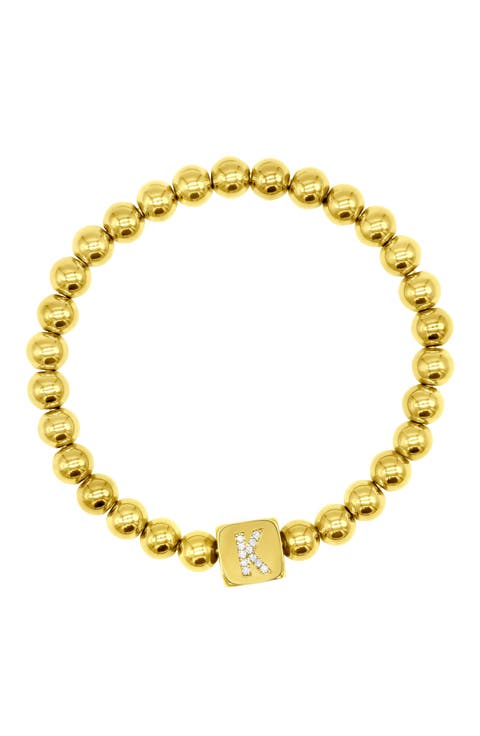 Crystal Initial Stretch Bracelet