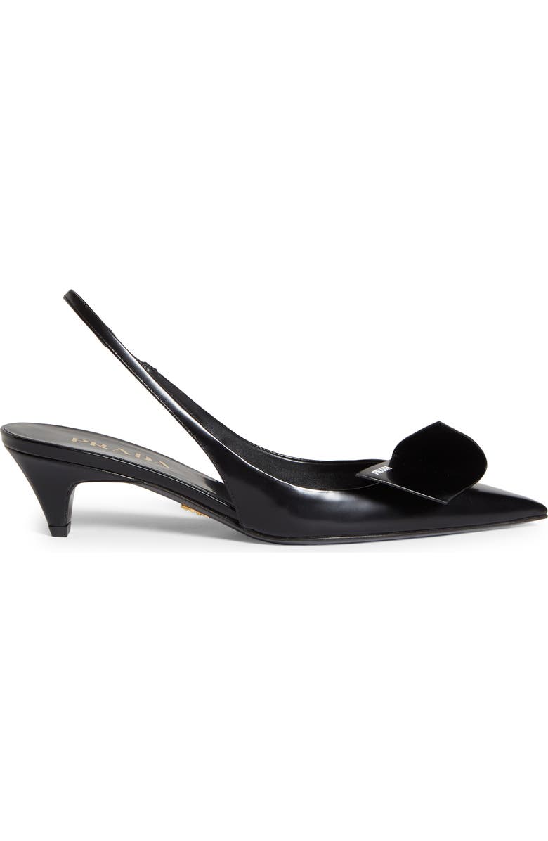 Prada Fold Kitten Heel Slingback Pump, Alternate, color,
