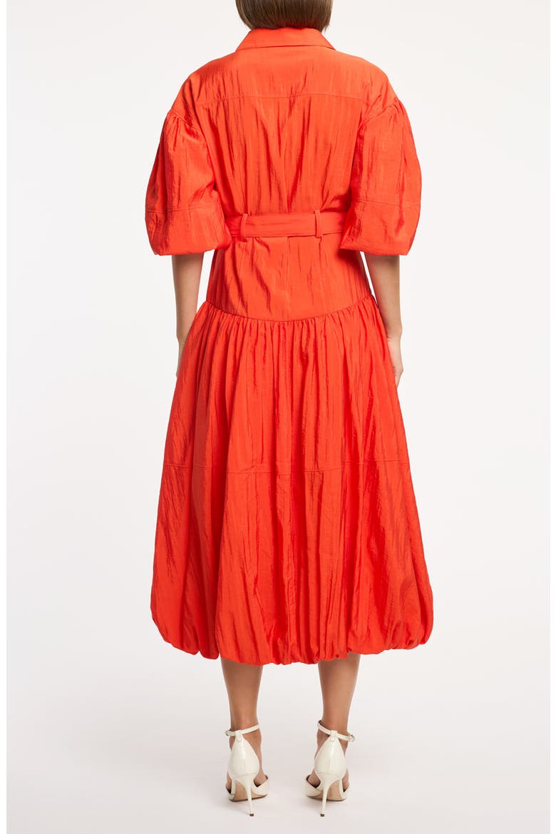 Daliah Belted Puff Sleeve Shirtdress, Alternate, color, RED TANGERINE