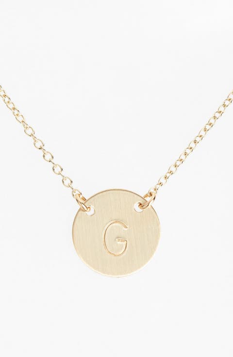14k-Gold Fill Anchored Initial Disc Necklace