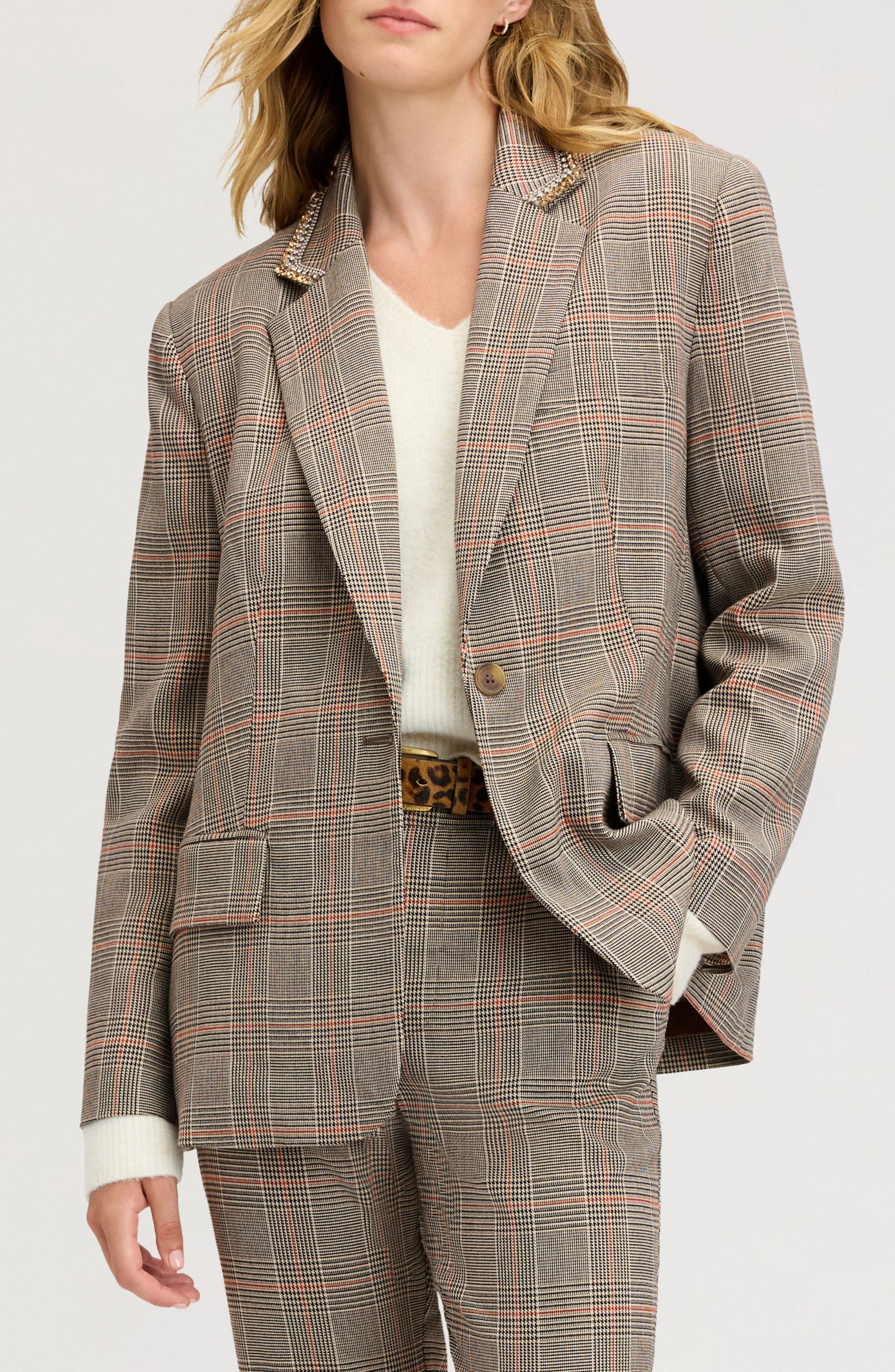 Sam Edelman Rhinestone-Trim Oversized Blazer (Women) | Nordstrom
