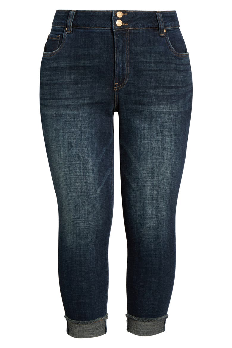 Amy Frayed Crop Slim Straight Leg Jeans, Alternate, color, ACKNOWLEDGING