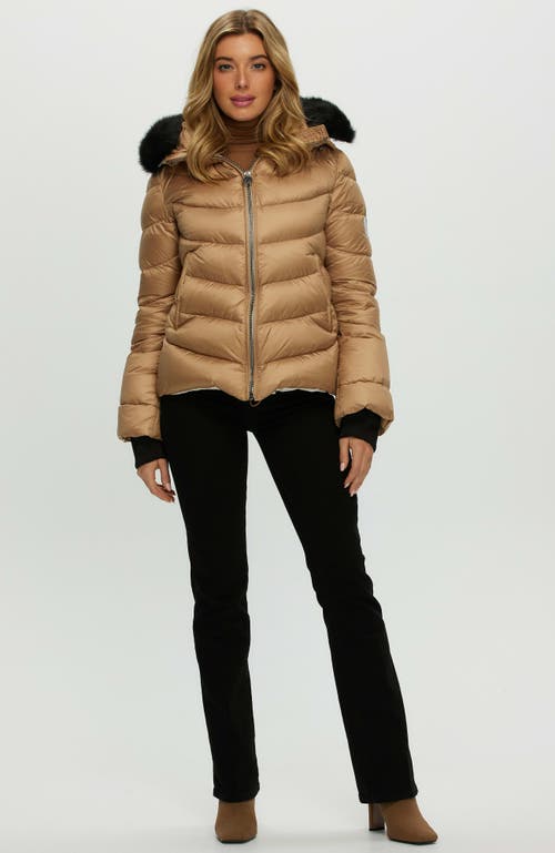 Gorski Apres-ski Short Jacket With Detachable Trim In Gold