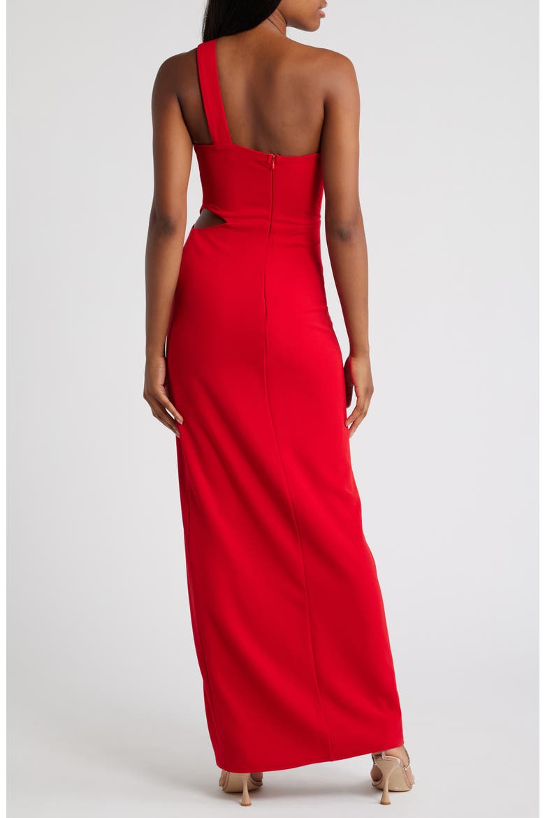 Idyllic Impression One-Shoulder Gown, Alternate, color, RED