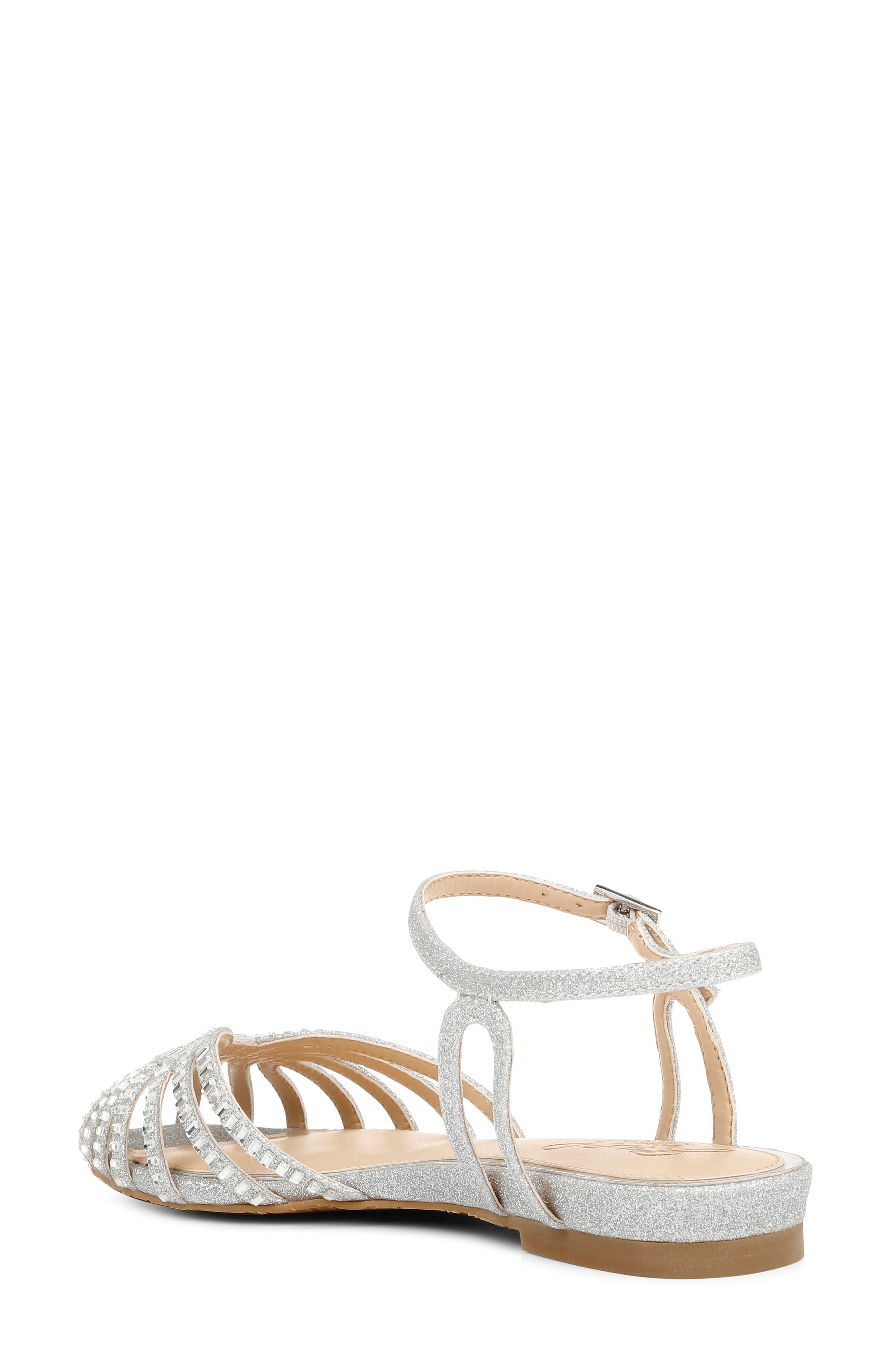 Jewel Badgley Mischka Perla Ankle Strap Flat, Alternate, color, 