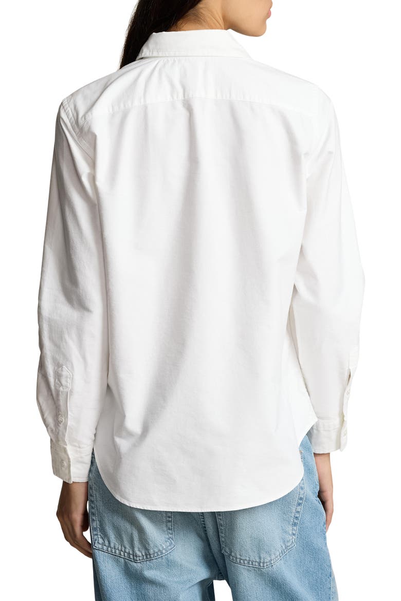 Oxford Cotton Button-Up Shirt, Alternate, color, BSR WHITE
