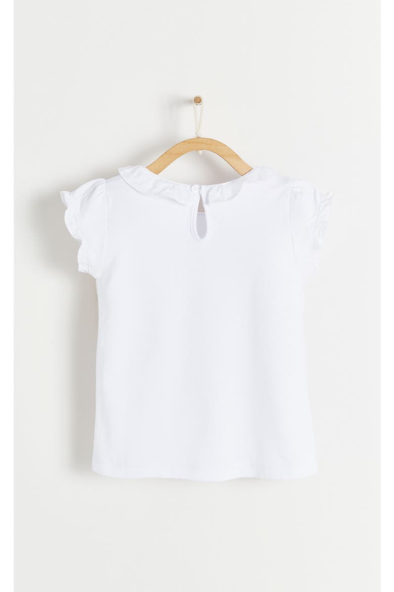 Premium Peruvian Pima Cotton Essentials Detailed Collar Top for Toddler, Alternate, color, WHITE