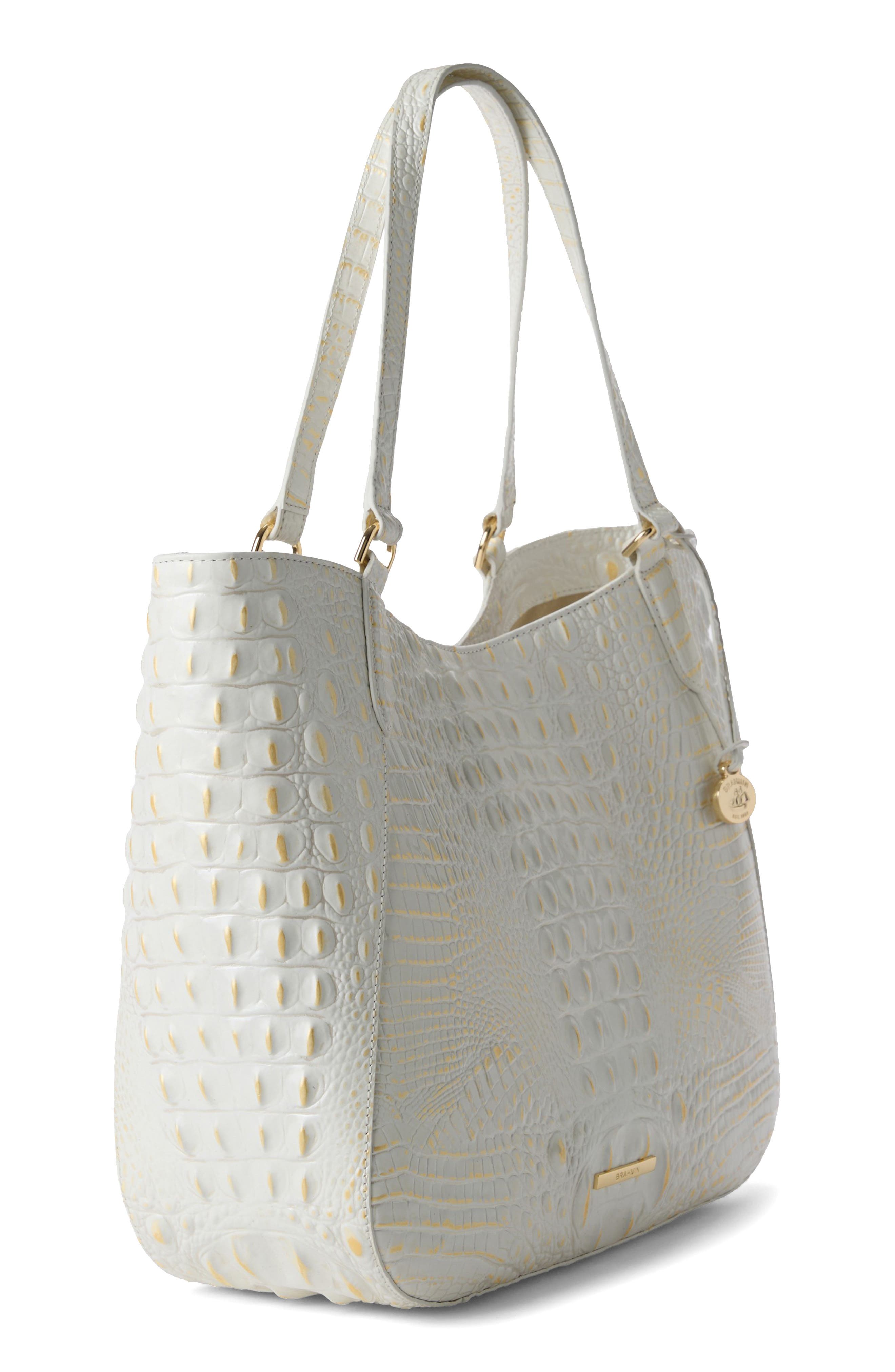 Brahmin Aliza Croc Embossed Leather Tote, Alternate, color, Chantilly