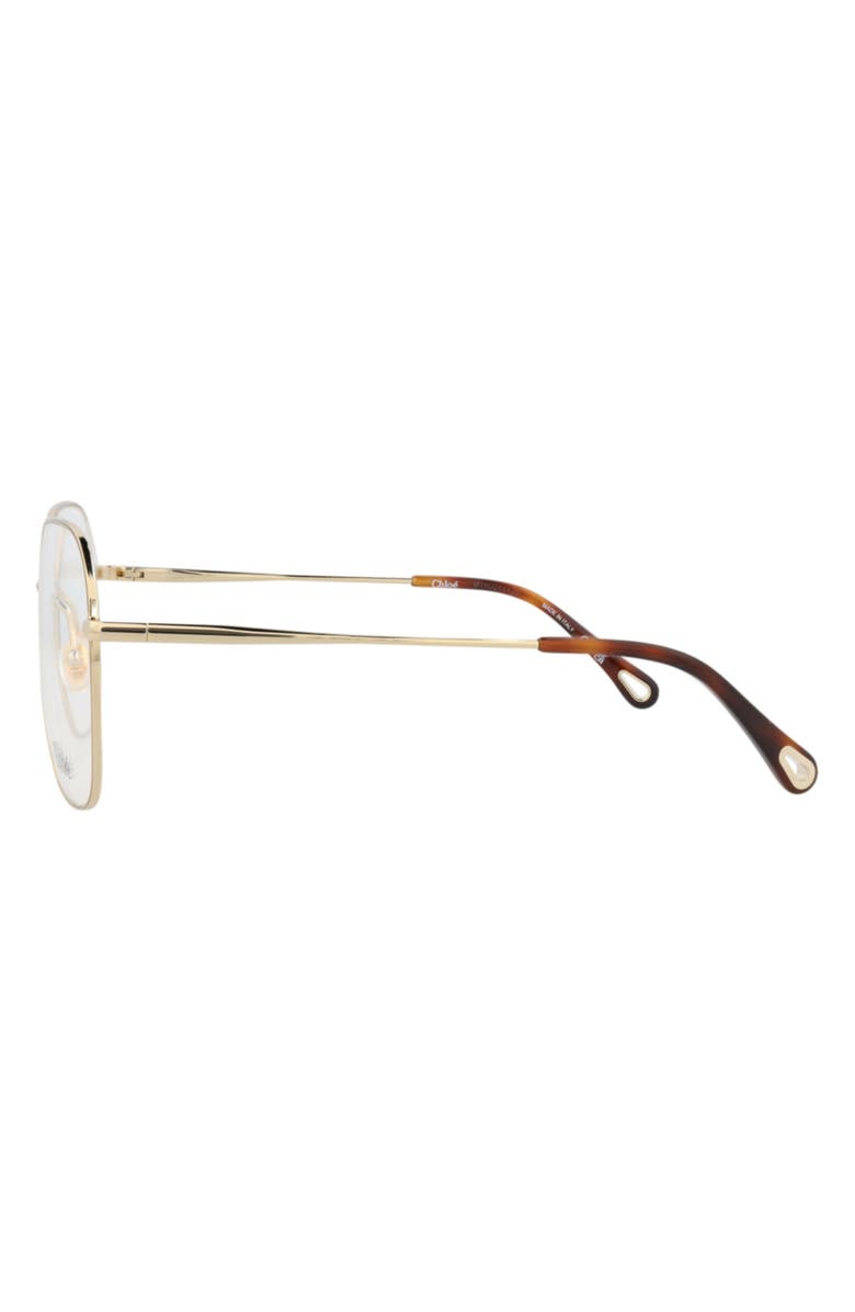 Chloé 59mm Square Optical Glasses, Alternate, color, Gold Gold Transparent