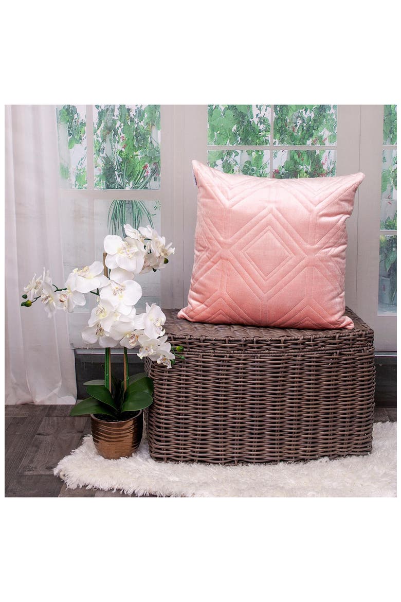 Reta Diamond Quilted Throw Pillow, Alternate, color, PINK