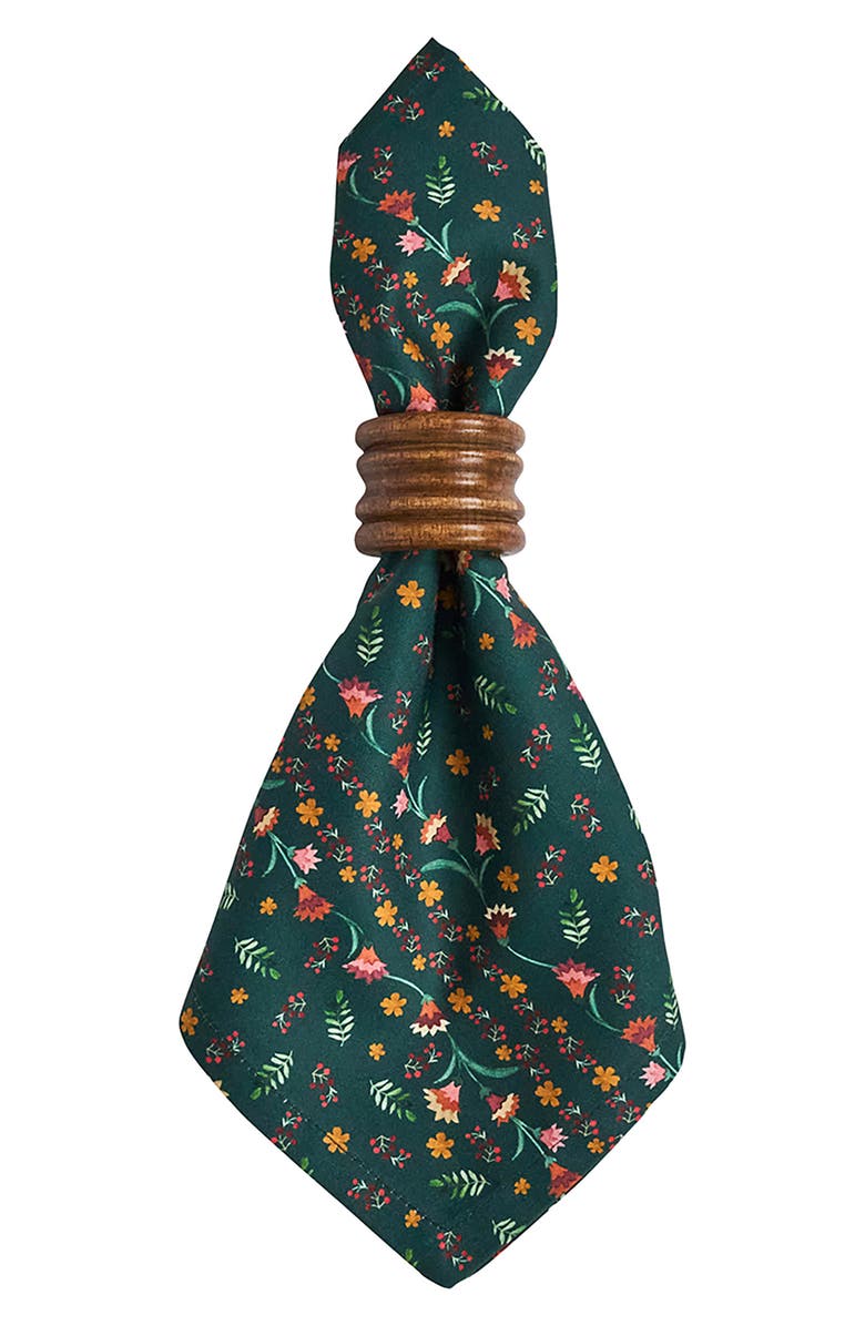 Juliska Klara Set of 4 Cotton Napkins, Alternate, color, Evergreen