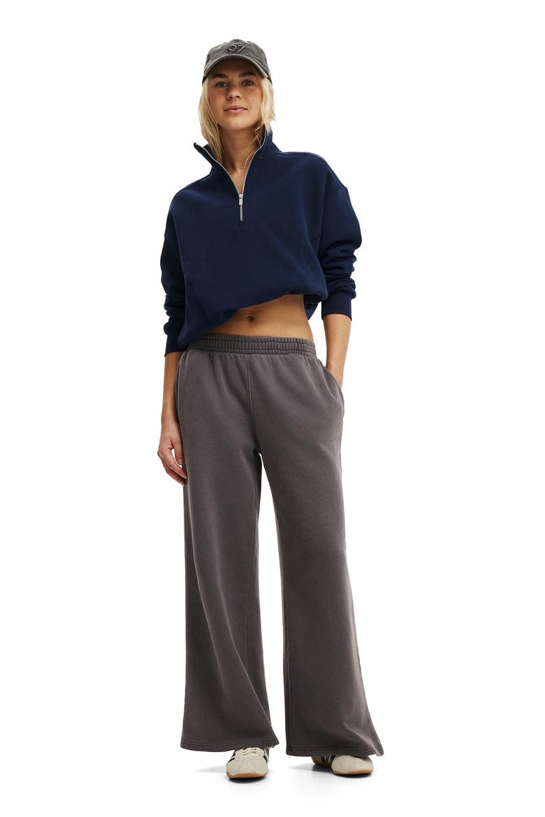 Women's Active Plush Half Zip Sweatshirt, Alternate, color, Prep Sport Navy