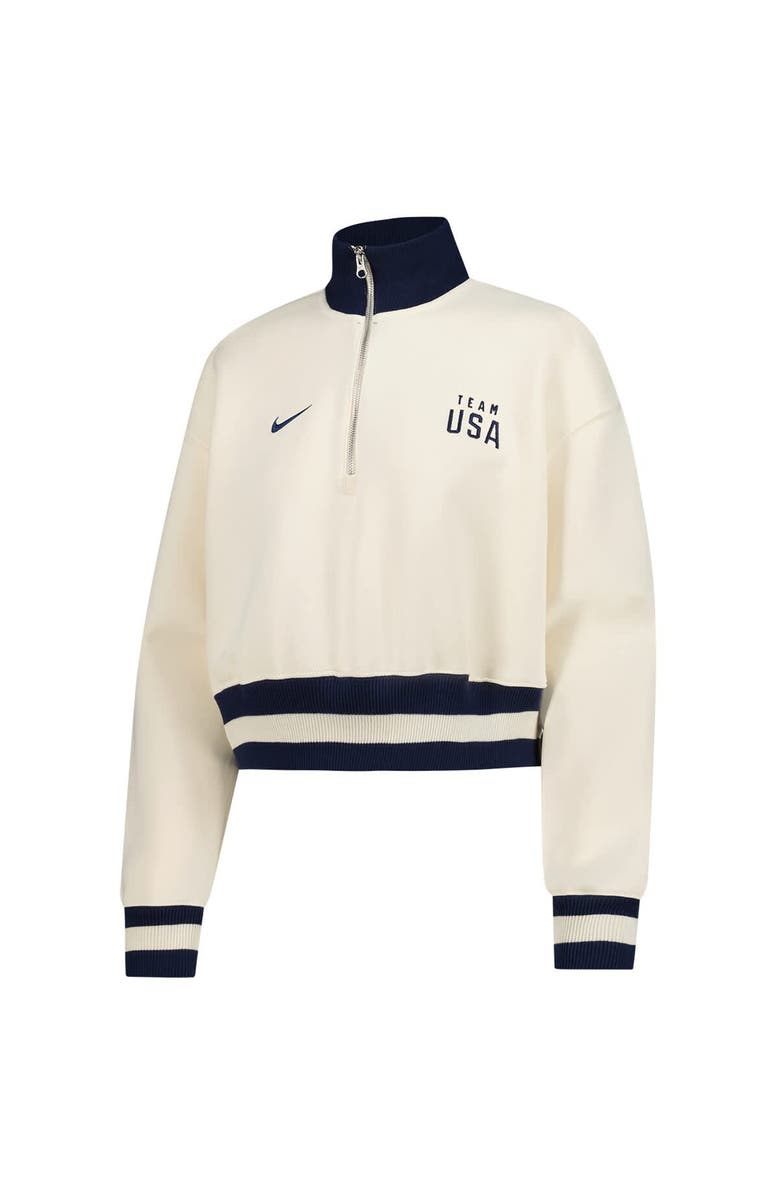 Nike Women's Nike Cream Team USA Phoenix Fleece Half-Zip Sweatshirt, Alternate, color,
