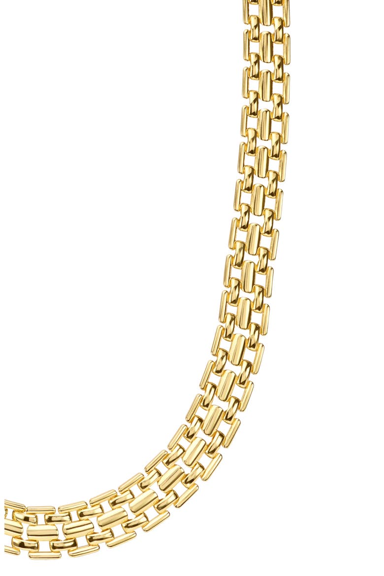 Modern Muse Thick Tile Chain Necklace, Alternate, color, GOLD