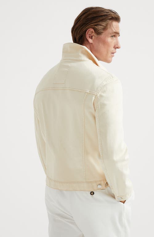 Brunello Cucinelli Classic White Denim Jacket For Men In Cream