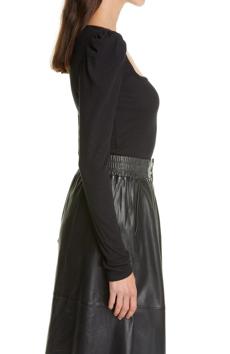 ba&sh Olympe Puff Shoulder Top, Alternate, color, 