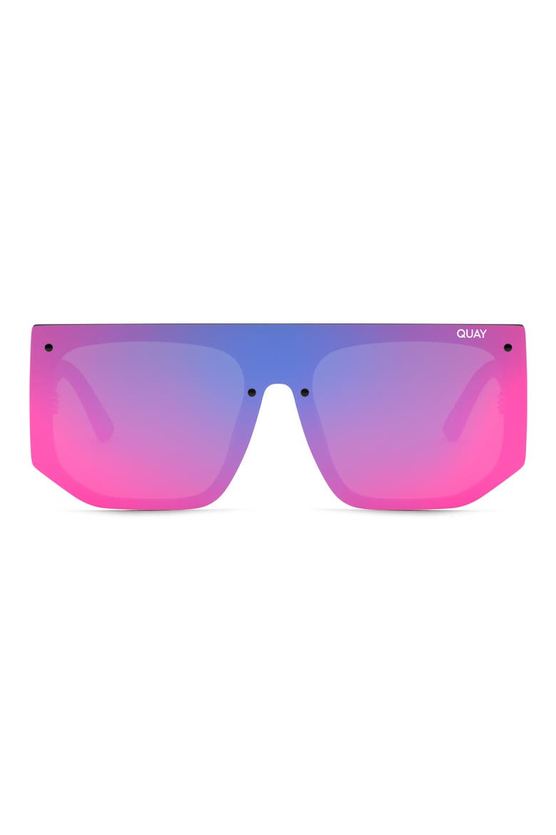Australia Fully Booked 150mm Gradient Shield Sunglasses, Main, color, MATTE BLK/ PNK REVO