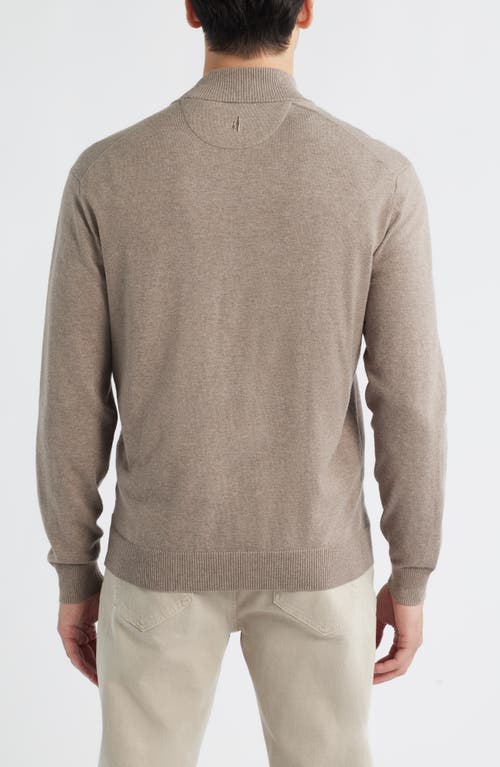 Johnnie-o Desmond Half Zip Sweater In Brown