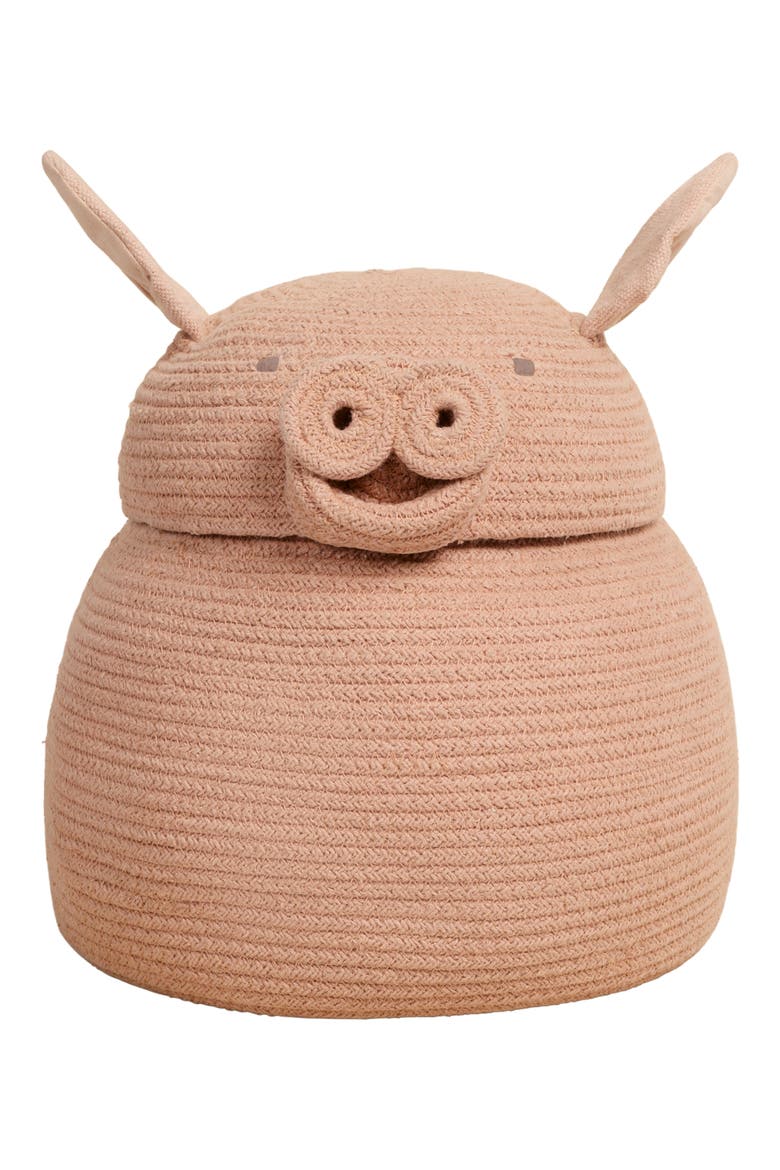 Peggy the Pig Basket, Main, color, ROSE