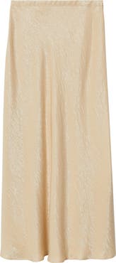 MANGO Textured Satin Maxi Skirt