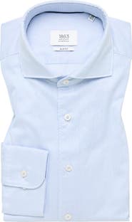 1863 by Eterna Stripe Non-Iron Cotton Twill Dress Shirt